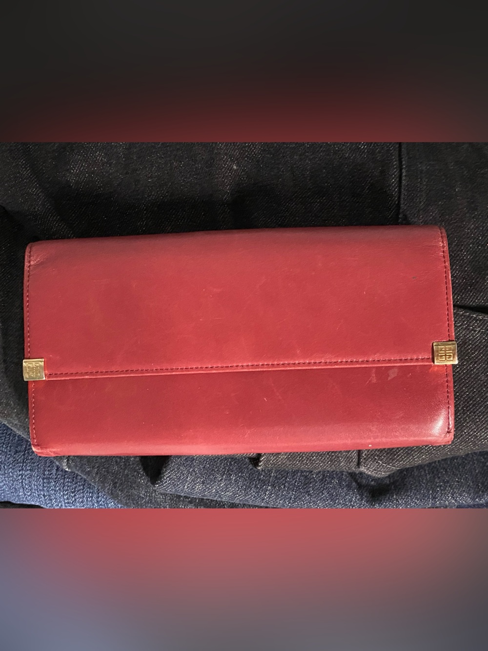 Givenchy, leather wallet, burgundy